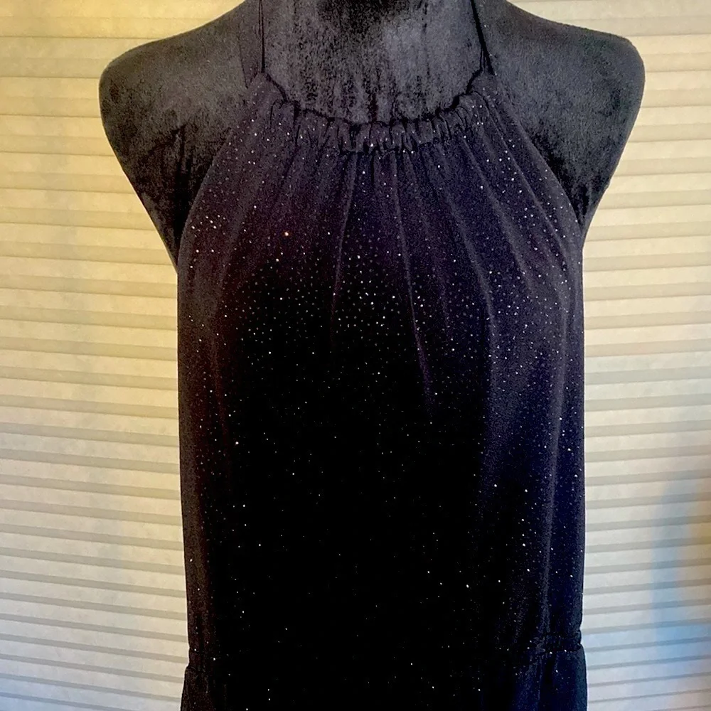 Sparkly halter top jumpsuit.‎